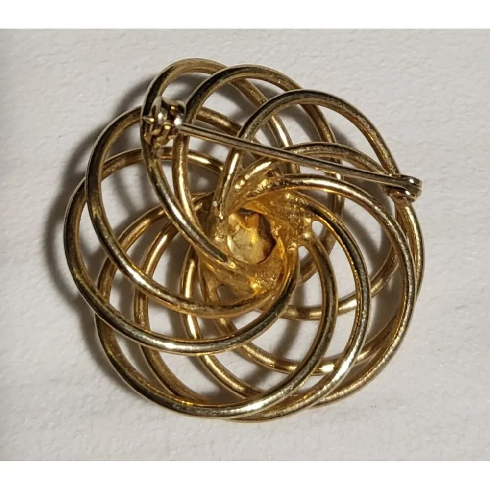 Vintage 1960's Anson Pearl‎ and Gold Plated Brooch